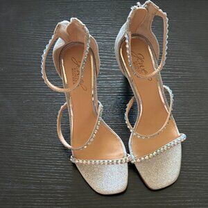 Jewel Badgley Mischka Glittering Silver Heels